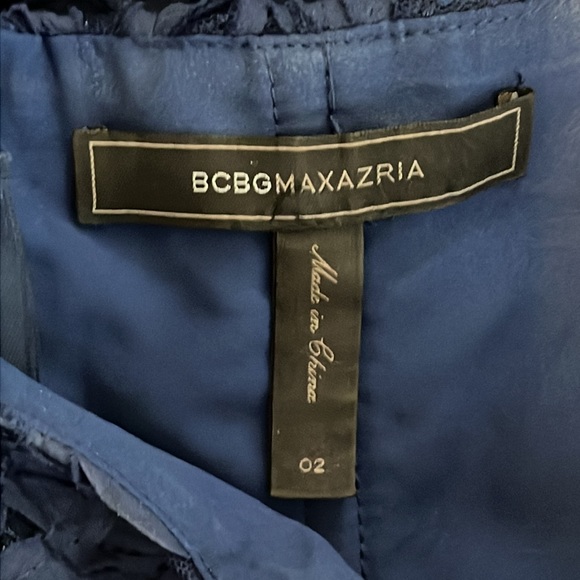 BCBG Max Azria Navy Blue Rosetta Halter Cocktail Dress Sz 2 - Picture 7 of 12